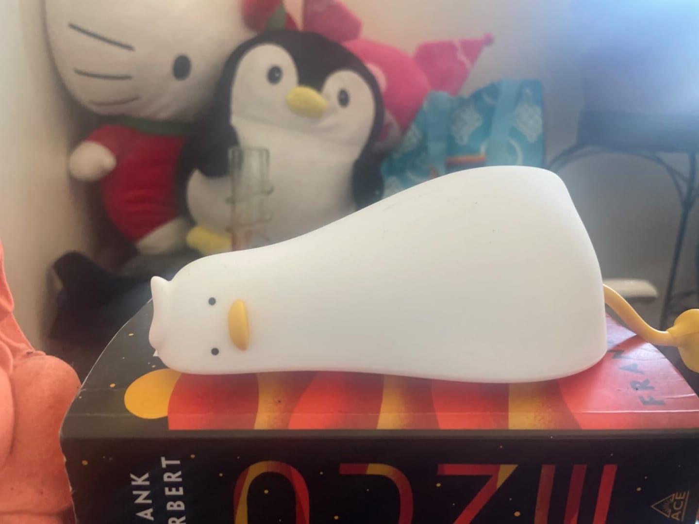 Customer photo review of Huggwaii Squishy Silicone Lazy Duck LED Night Light - Perfect Gift for Kids and Girls