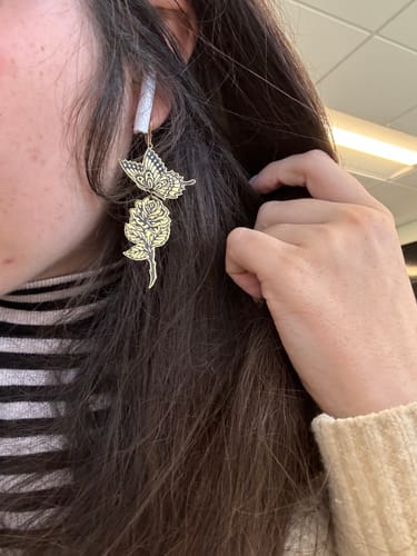 Customer photo review of Symbiosis - Fundraiser Earrings