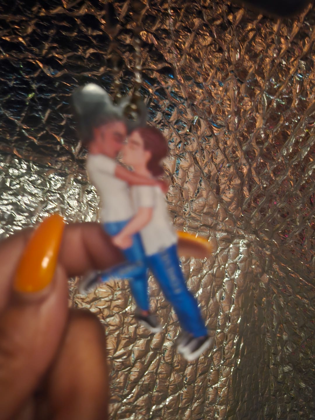 Customer photo review of Doll Couple Kissing Hugging  Personalized Ornament