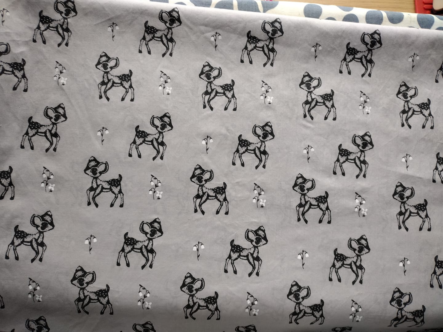 Customer photo review of Baby Deers and Flowers Polycotton Fabric
