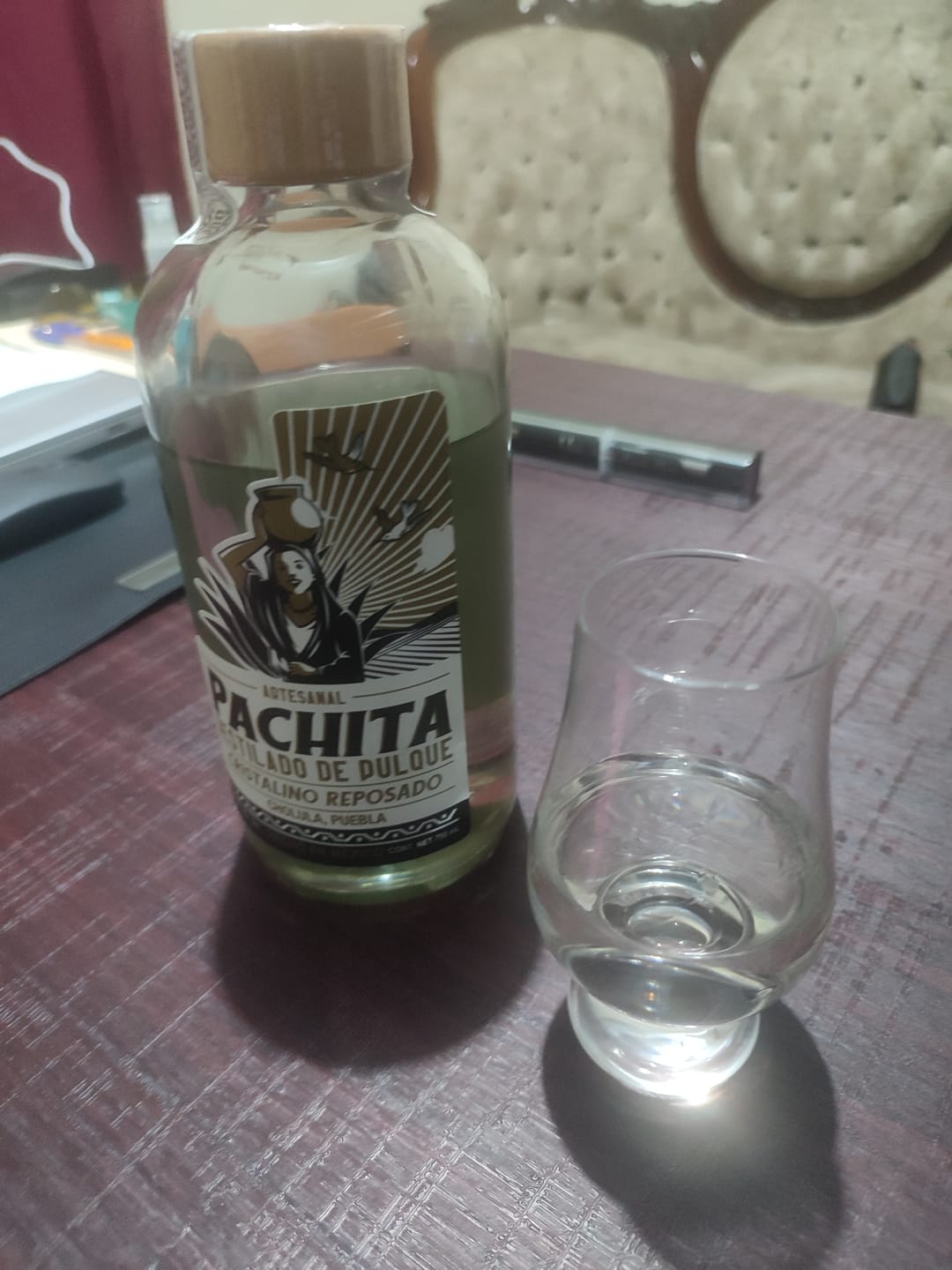 Customer photo review of Destilado de Pulque Cristalino Reposado Pachita 750 ml – Edición Limitada