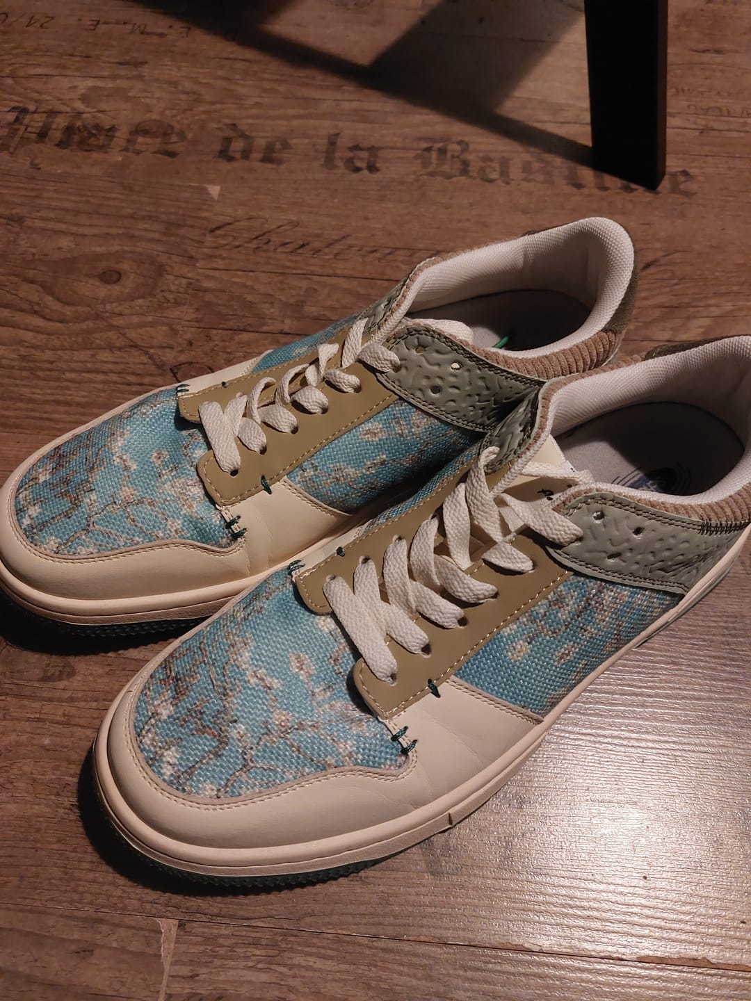 Customer photo review of Van Gogh Almond Blossoms inspired sneakers