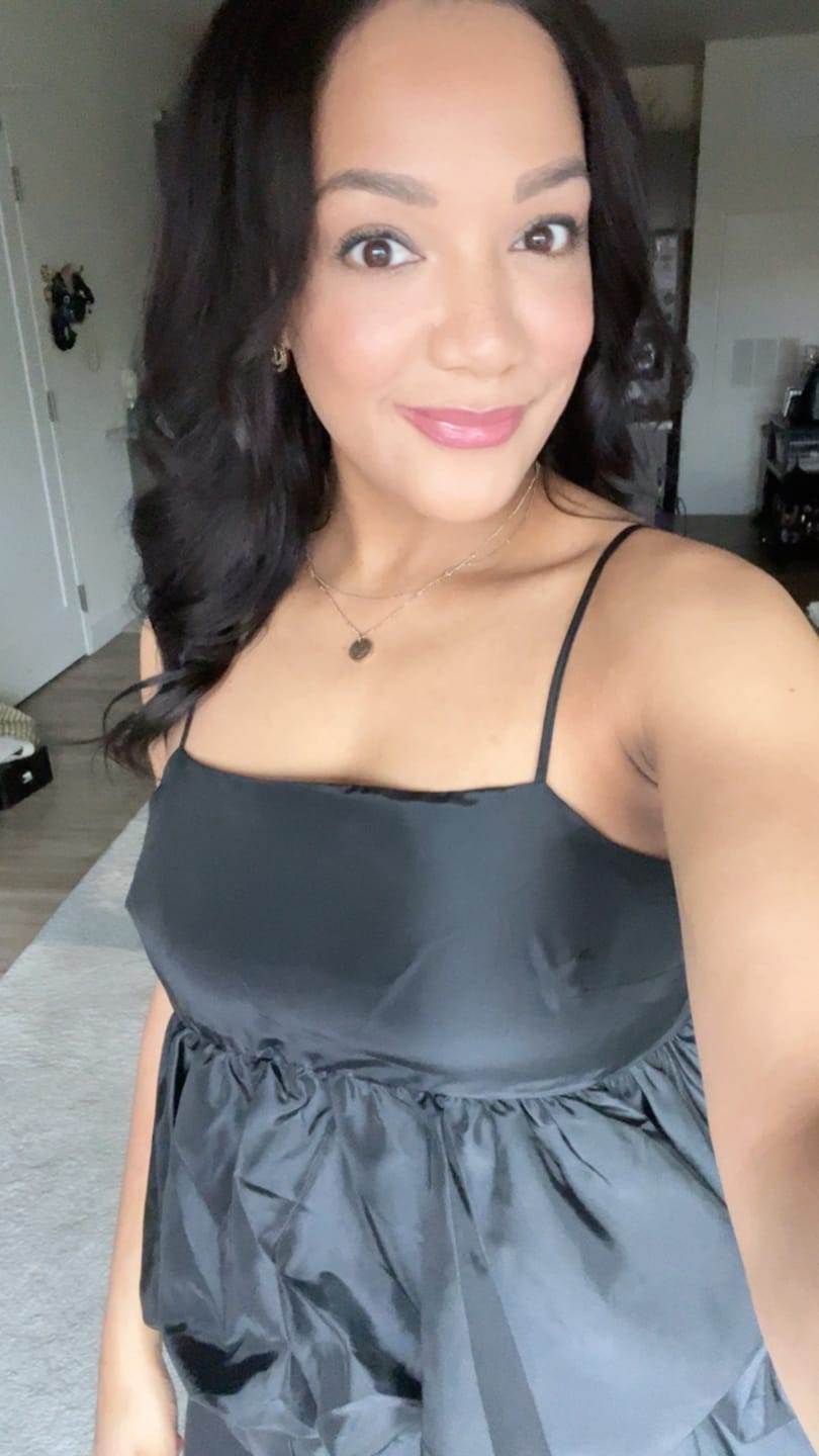 Customer photo review of Seamless Clip In Hair Extensions Silky Straight
