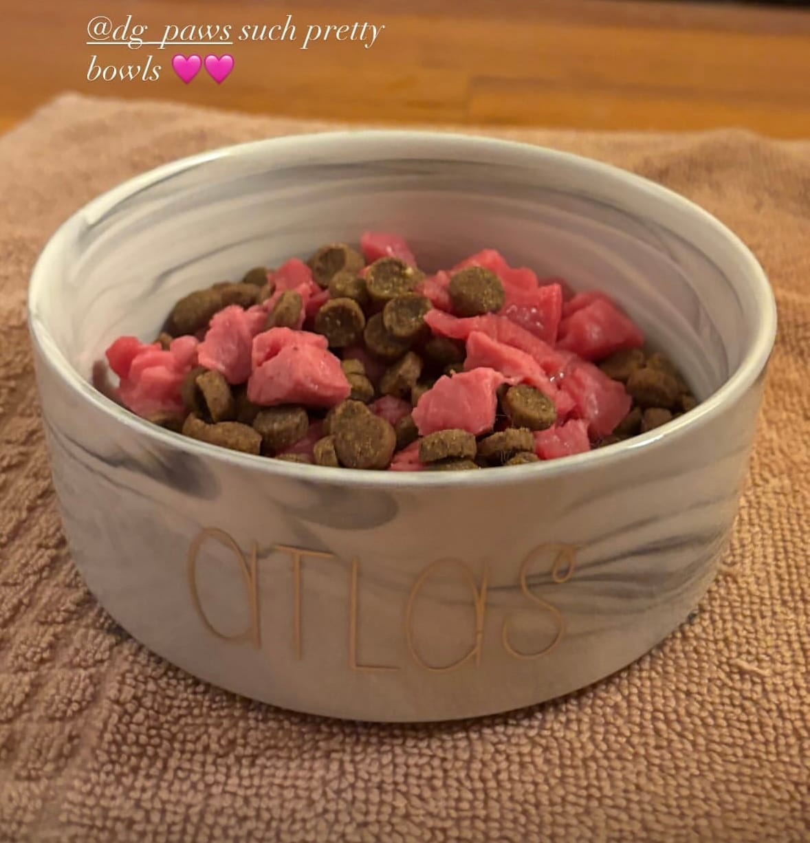 Customer photo review of Personalised Ceramic Marble Bowl