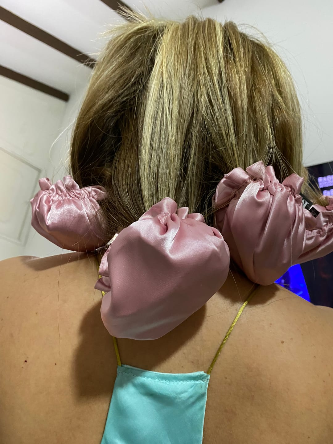 Customer photo review of TRONQUITOS Y MINI GORROS DE SATÍN - ONDAS SIN CALOR