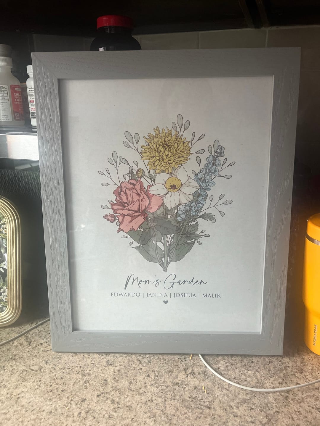 Customer photo review of Mom's Garden Birth Flower Print - Digital / Canvas