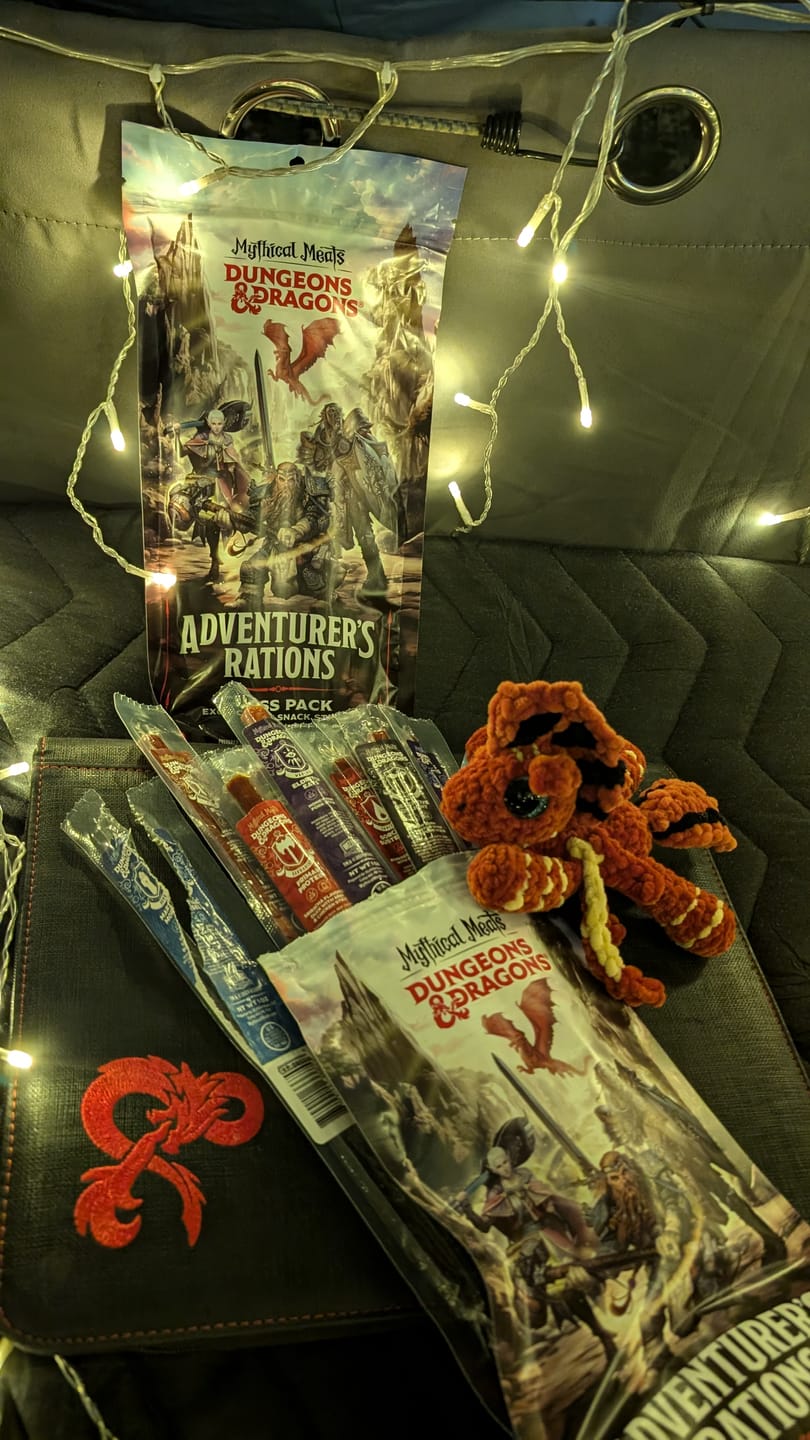 Customer photo review of DUNGEONS & DRAGONS Snack Sticks Variety Pack - Pack of 12 1 OZ. Exotic Game Snack Sticks