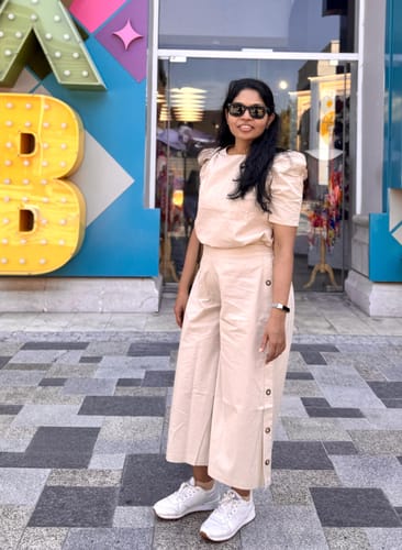Customer photo review of Lucy co-ord set in beige