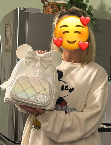 Customer photo review of Loungefly Disney Iridescent Wedding Mini Backpack