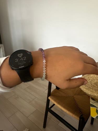 Customer photo review of Pulsera de Fluorita 💧⚖️📚 (4 mm) Fluidez Sin Resistencia y Claridad