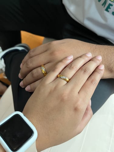 Customer photo review of Fiore Two Tone Wedding Rings