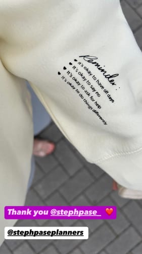 Customer photo review of 'One day at a time' Ltd Edition Jumper