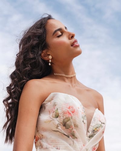 Customer photo review of FELICITY Layered Rice Pearls Choker Necklace and Bracelet ( Purchase individually)