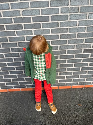 Customer photo review of Olive Hooded Zip Up Recycled Fleece Jacket