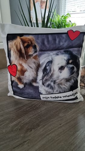 Customer photo review of Fotokussen met baasje - Gepersonaliseerde kussen