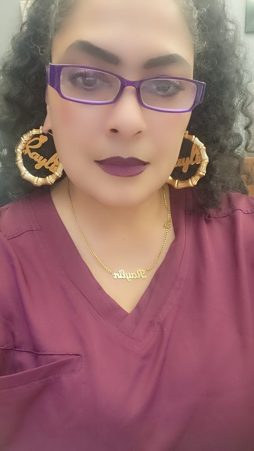Customer photo review of Lovely Name Bamboo Hoop Earrings