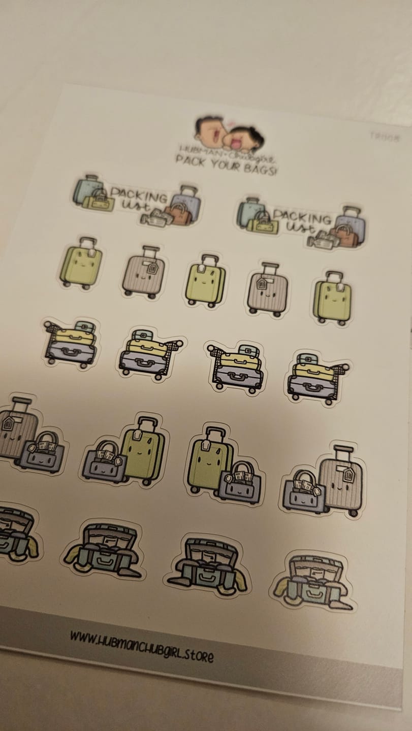 Customer photo review of Pack Your Bags Planner Stickers