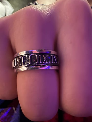 Customer photo review of Roman Numeral Fidget Men's Ring Sterling Silver