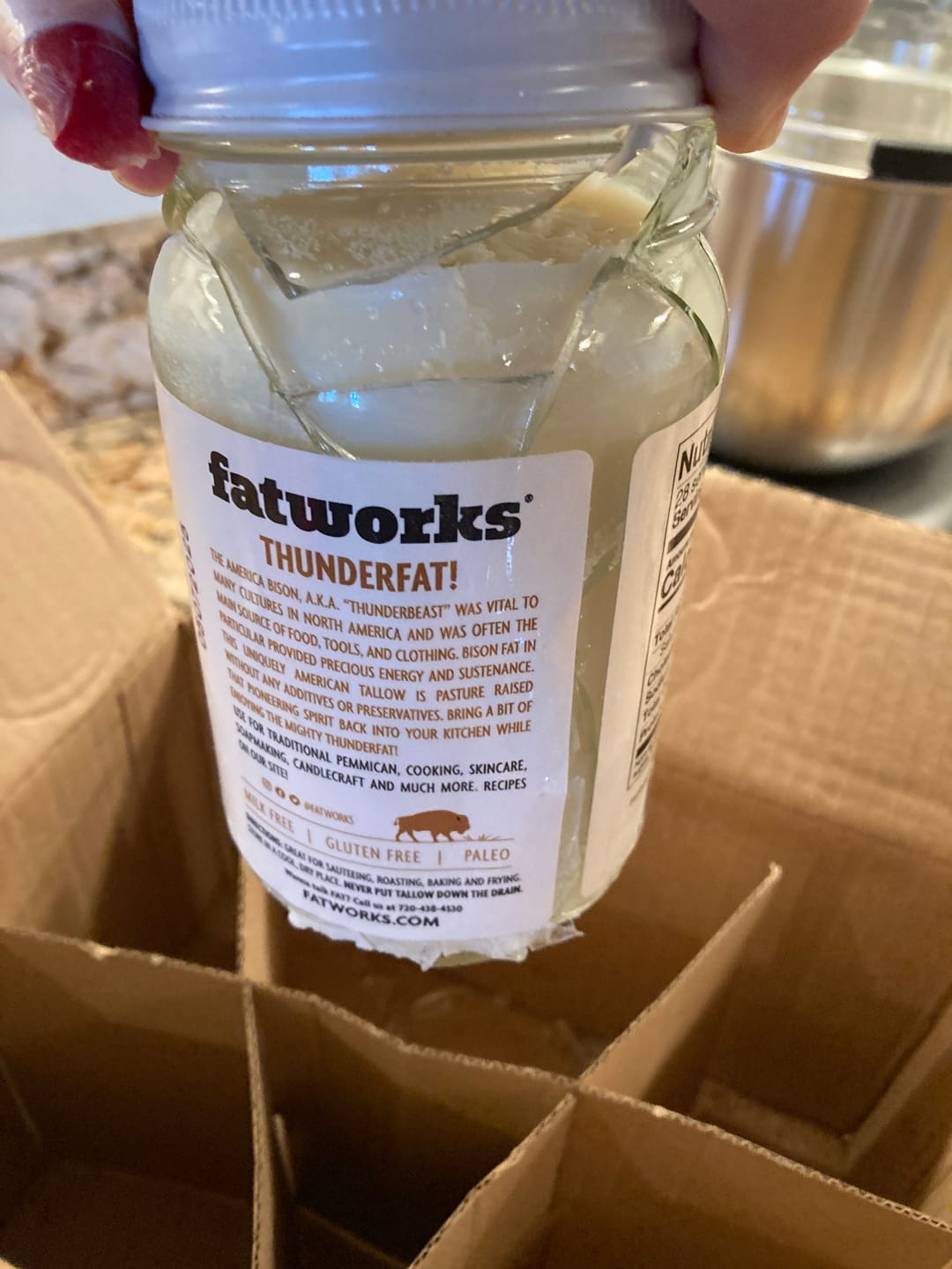 Customer photo review of Pasture Raised Bison Tallow a.k.a. Thunderfat (14 oz)