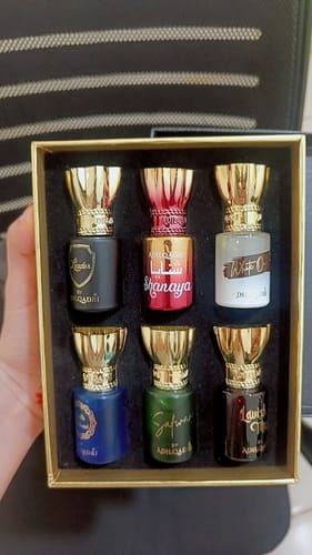 Customer photo review of Assorted Luxury Attar Perfume Gift Set (6 × 5.5Ml)