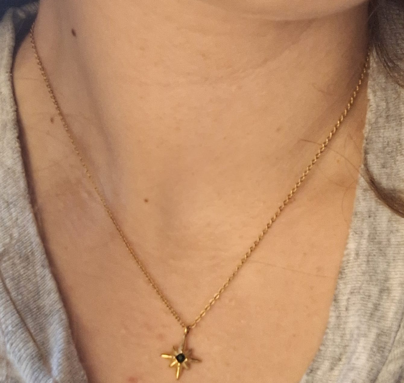 Customer photo review of Guiding Star Emerald Crystal Necklace