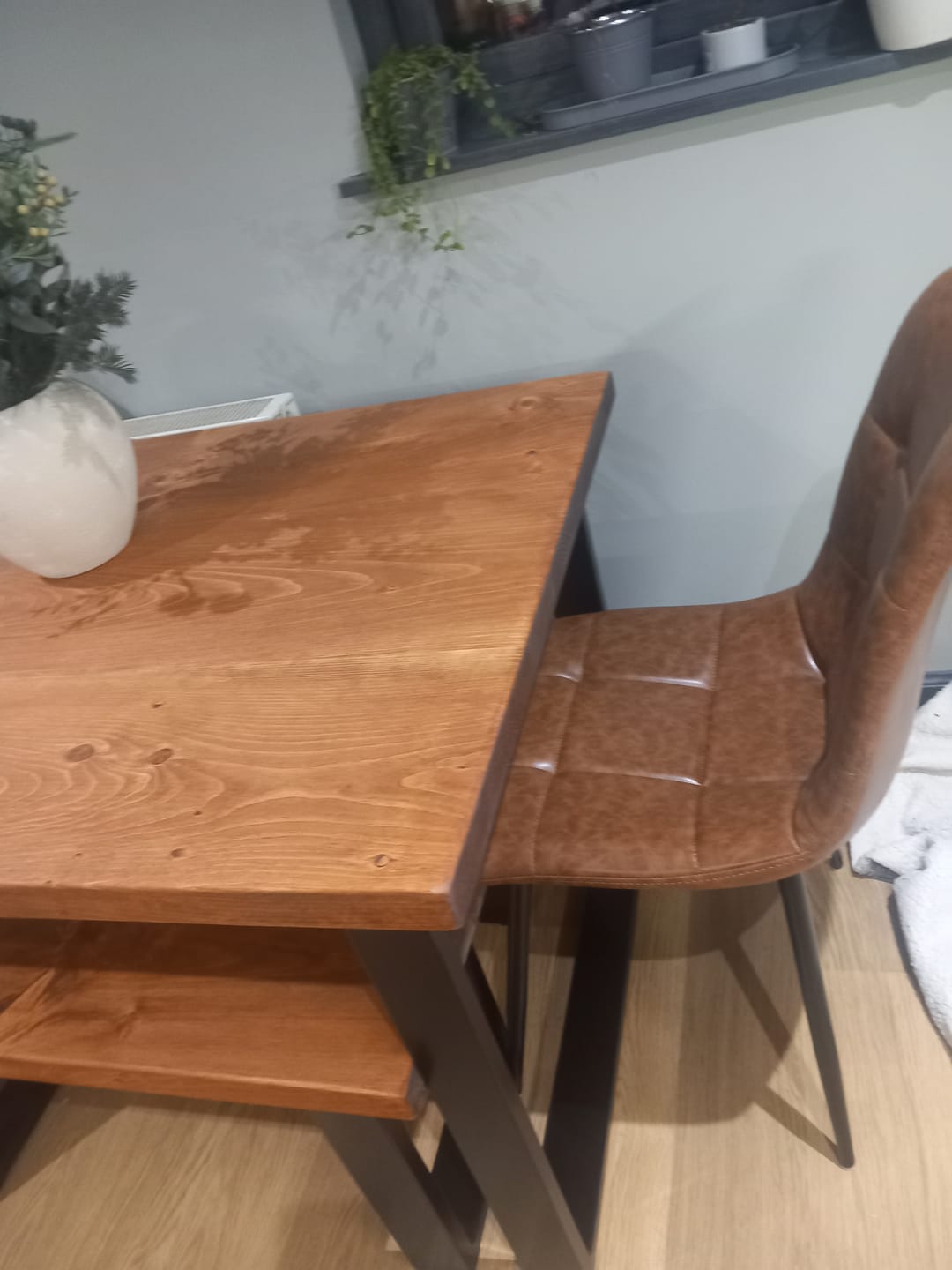 Customer photo review of Industrial Dining Table with Square Frame Leg