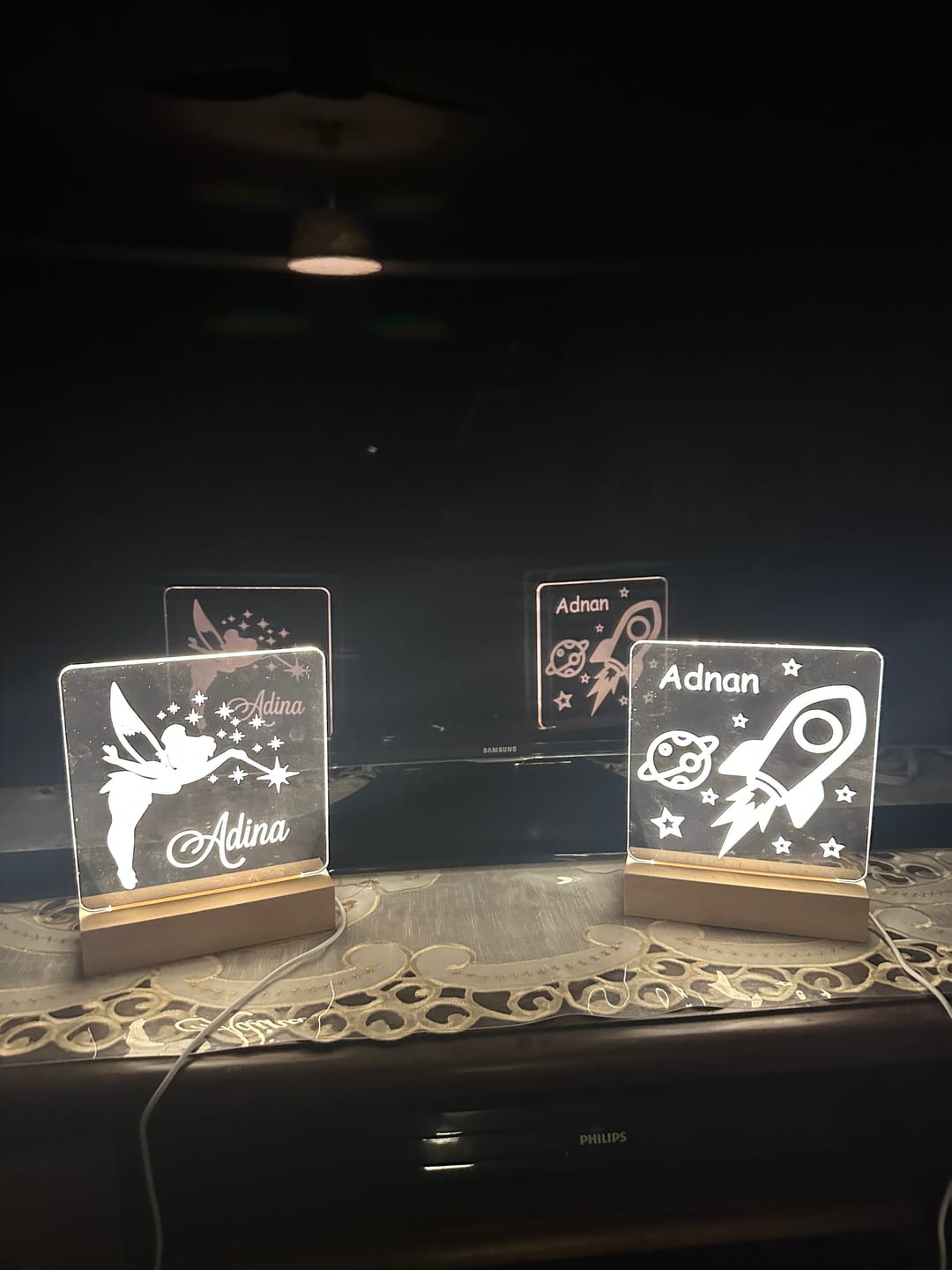 Customer photo review of Moon & Stars - Personalized Night Light