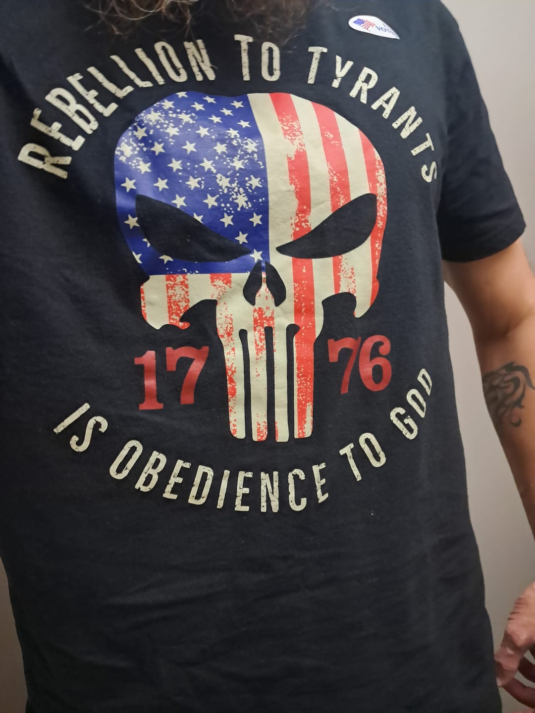 Customer photo review of Rebellion To Tyrants T-Shirt