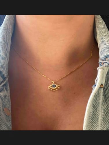 Customer photo review of Sterling Silver Protection Necklace Evil Eye Pendant Amulet