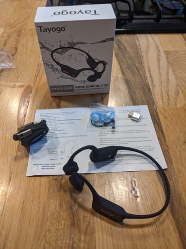 Customer photo review of Tayogo W22 Swimming Bone Conduction Headphones, Bluetooth 5.4, 32GB Memory