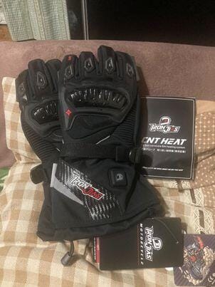Customer photo review of RIDEIRON Winter Waterproof Rechargeable Heated Motorcycle Gloves | AXE01H