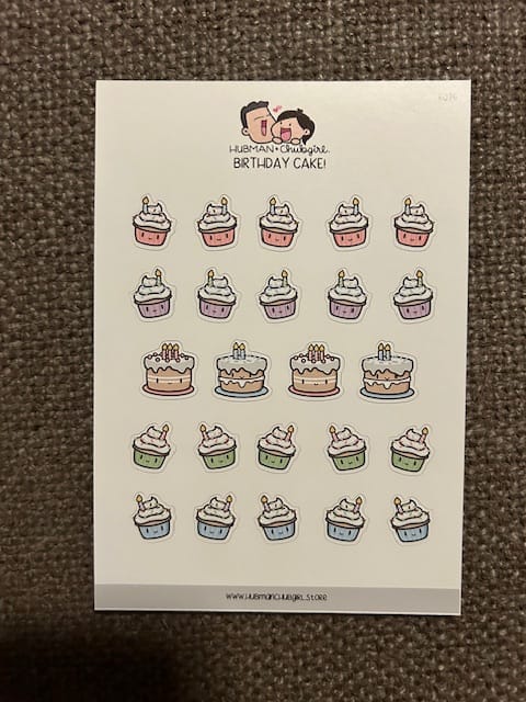 Customer photo review of Birthday Cake! Planner Stickers
