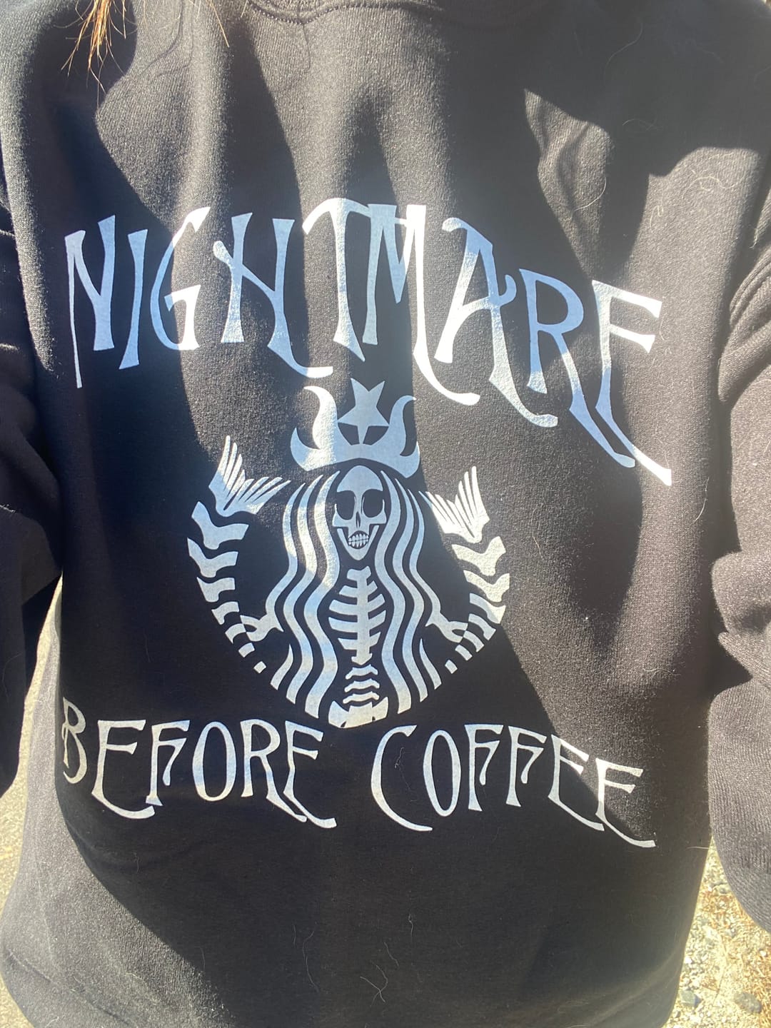 Customer photo review of Nightmare Before Coffee • Tee or Sweatshirt