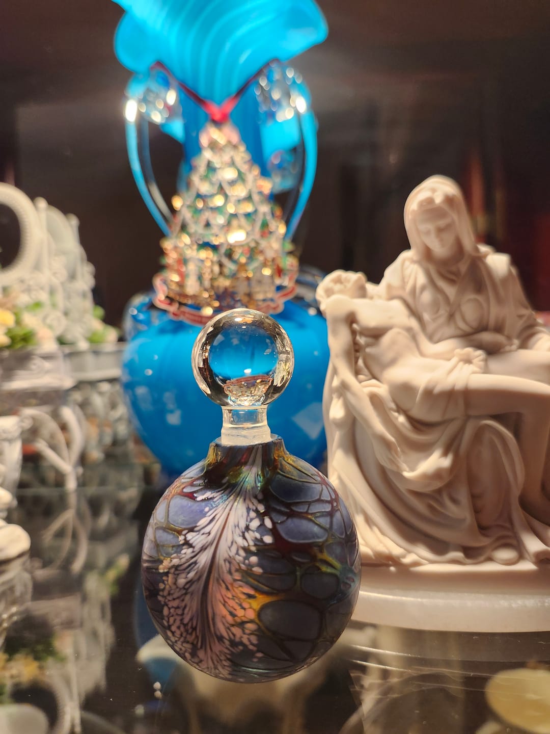 Customer photo review of Fancy Glass Keepsake Urns for Cremation Ash