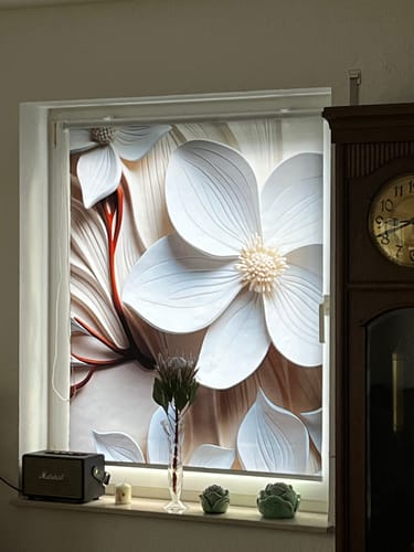 Customer photo review of Foto Rollo Klemmfix "3D Blumenmuster"