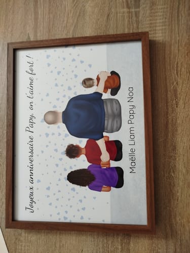 Customer photo review of Affiche Personnalisée - Papy et petits-enfants