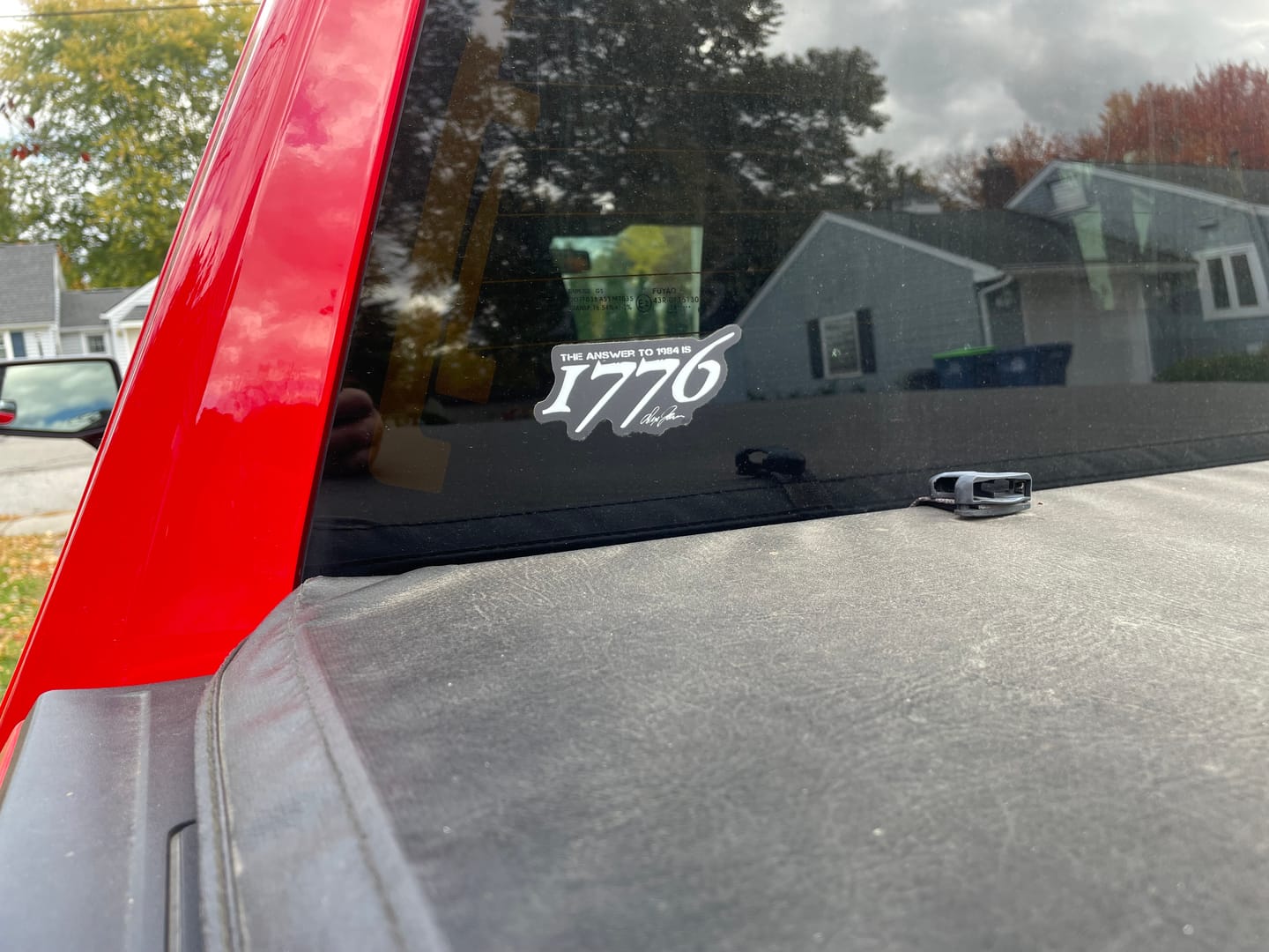 Customer photo review of The Answer to 1984 Decal