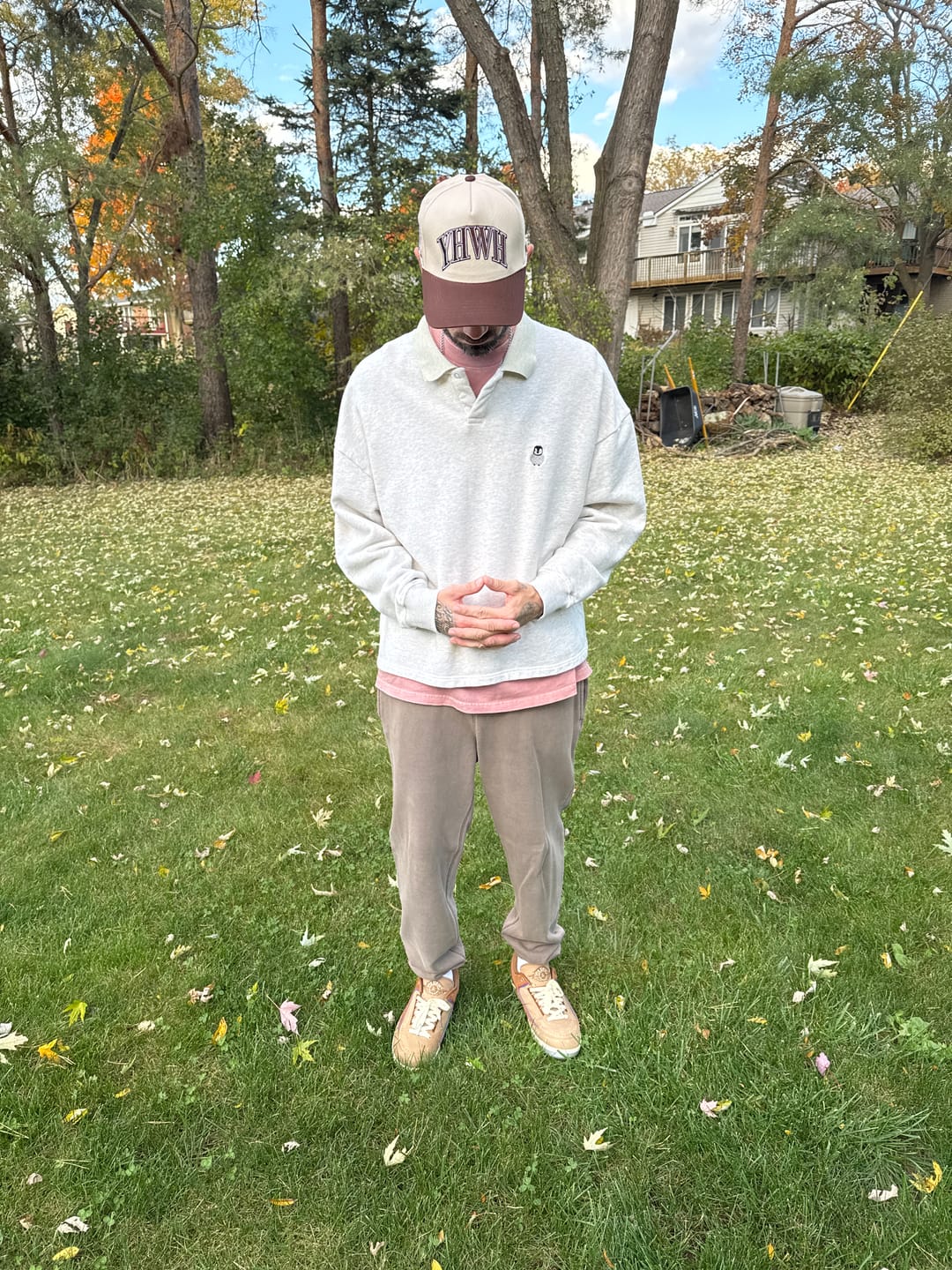 Customer photo review of ‘YHWH’ Structured SnapBack - Cream/Brown
