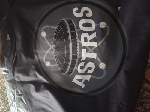 E. S. review of Houston Astros Cooperstown Planetary Graphite Short Sleeve T-Shirt image 1 out of 1