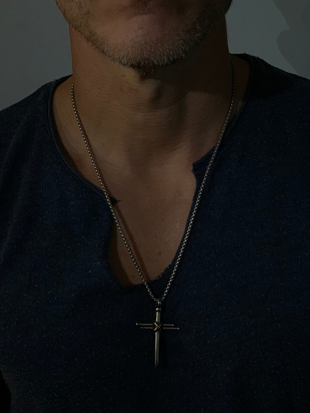 Customer photo review of WOODEN CROSS II. - NECKLACE