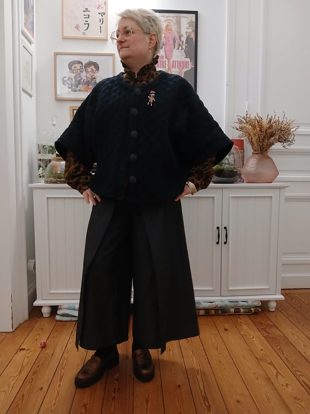 Customer photo review of Pantalon drapé Mathilde - jean de coton noir