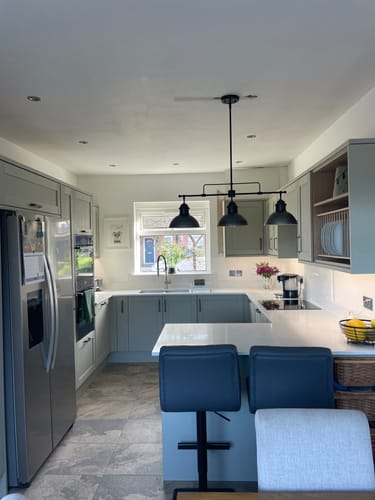 Customer photo review of Industrial Kitchen 3-Light Bar Dome Pendant Light