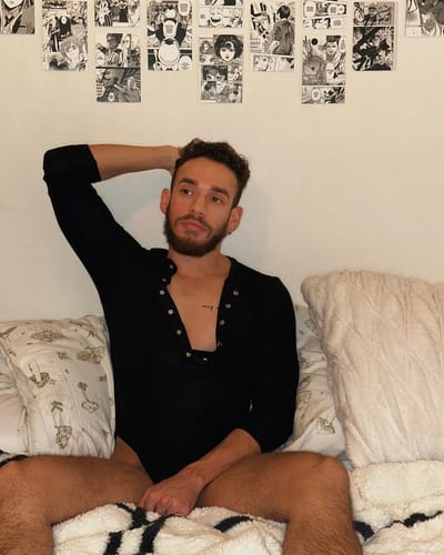 Customer photo review of Mens Sexy Half Snap Button Long-Sleeve Bodysuit SKUJ41019