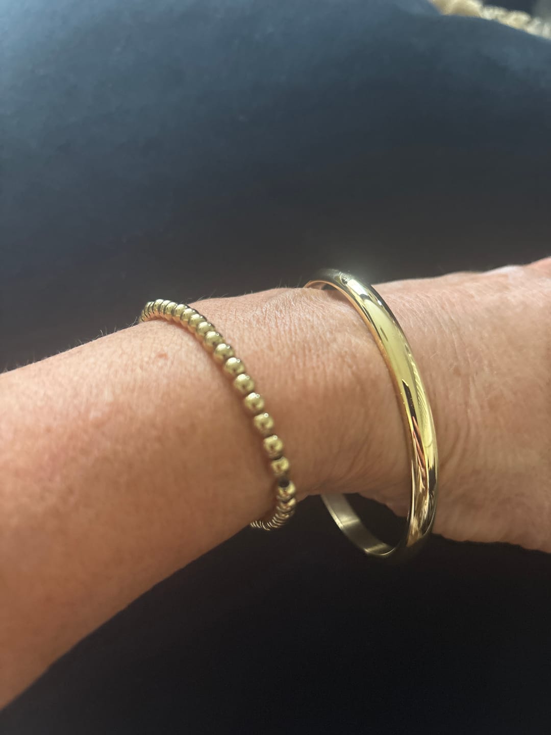 Customer photo review of Classic Chunky Gold Bangle