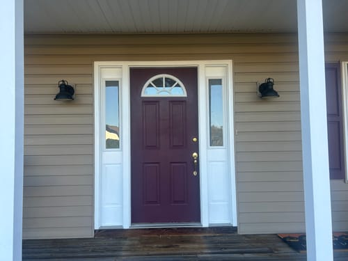 Customer photo review of Frost Glass and Frame Kit (Half Sidelite 10" x 38" Frame Size)