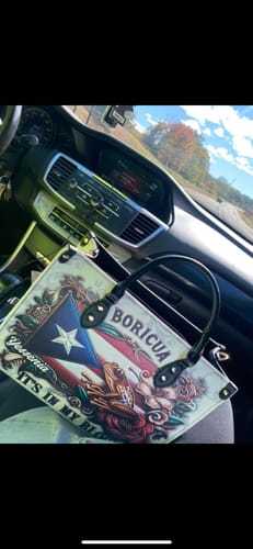 Customer photo review of Boricua It's in my blood - Personalized Leather Handbag BOR01B