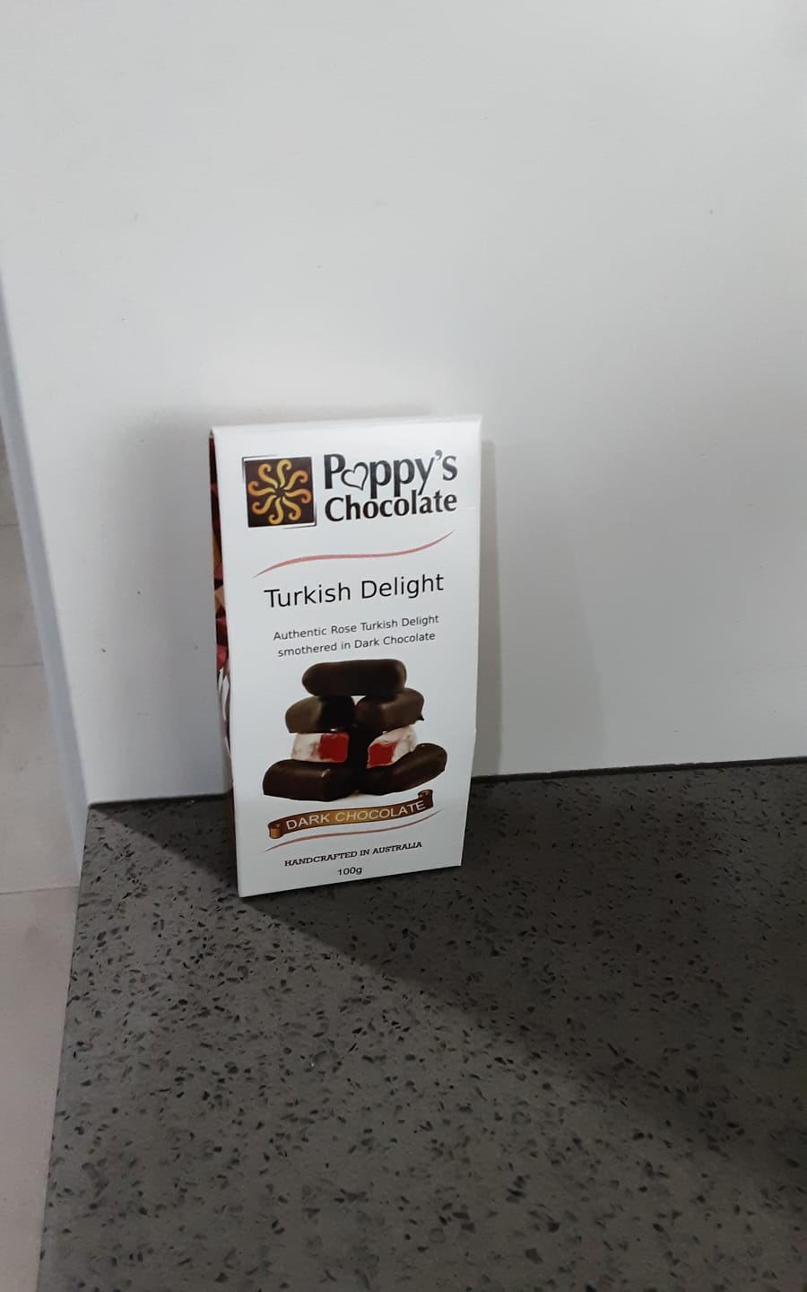 Customer photo review of Chocolate Coated Turkish Delight Dark Chocolate 100g