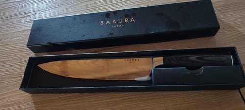 Customer photo review of Cuchillo Chef Sakura Pro Stainless Steel Black Ébano 33 Cms