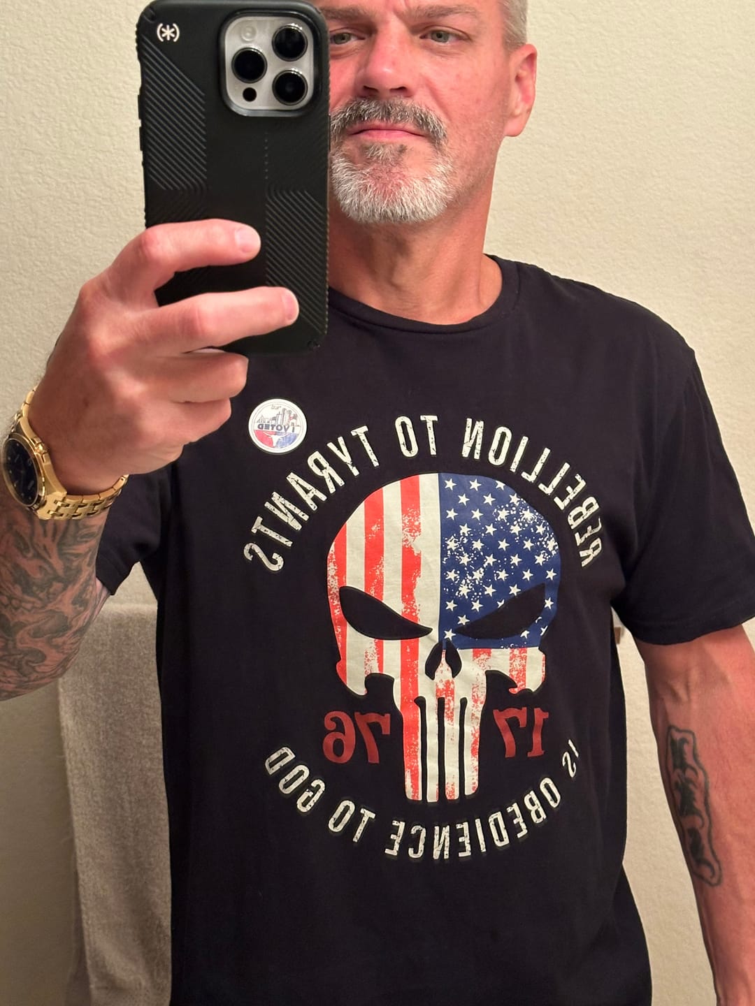 Customer photo review of Rebellion To Tyrants T-Shirt