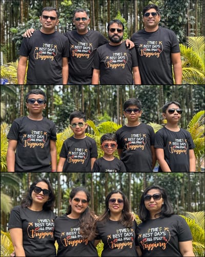 Customer photo review of Best Days Tripping Family T-Shirts Set of 3 & 4 for Mom, Dad, Son, Daughter